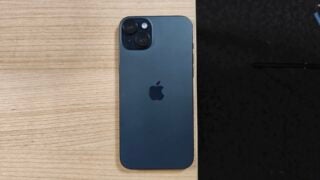 iPhone 15 Plus on a table